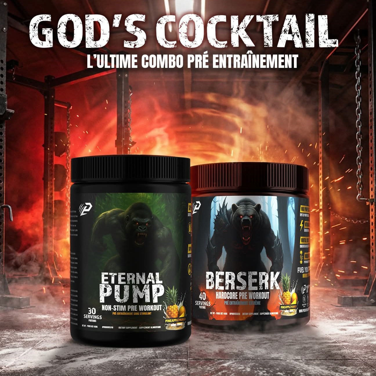 Predator Labs God's Cocktail – Stack Pré-Workout et Pompe Musculaire - SynerFit Nutrition