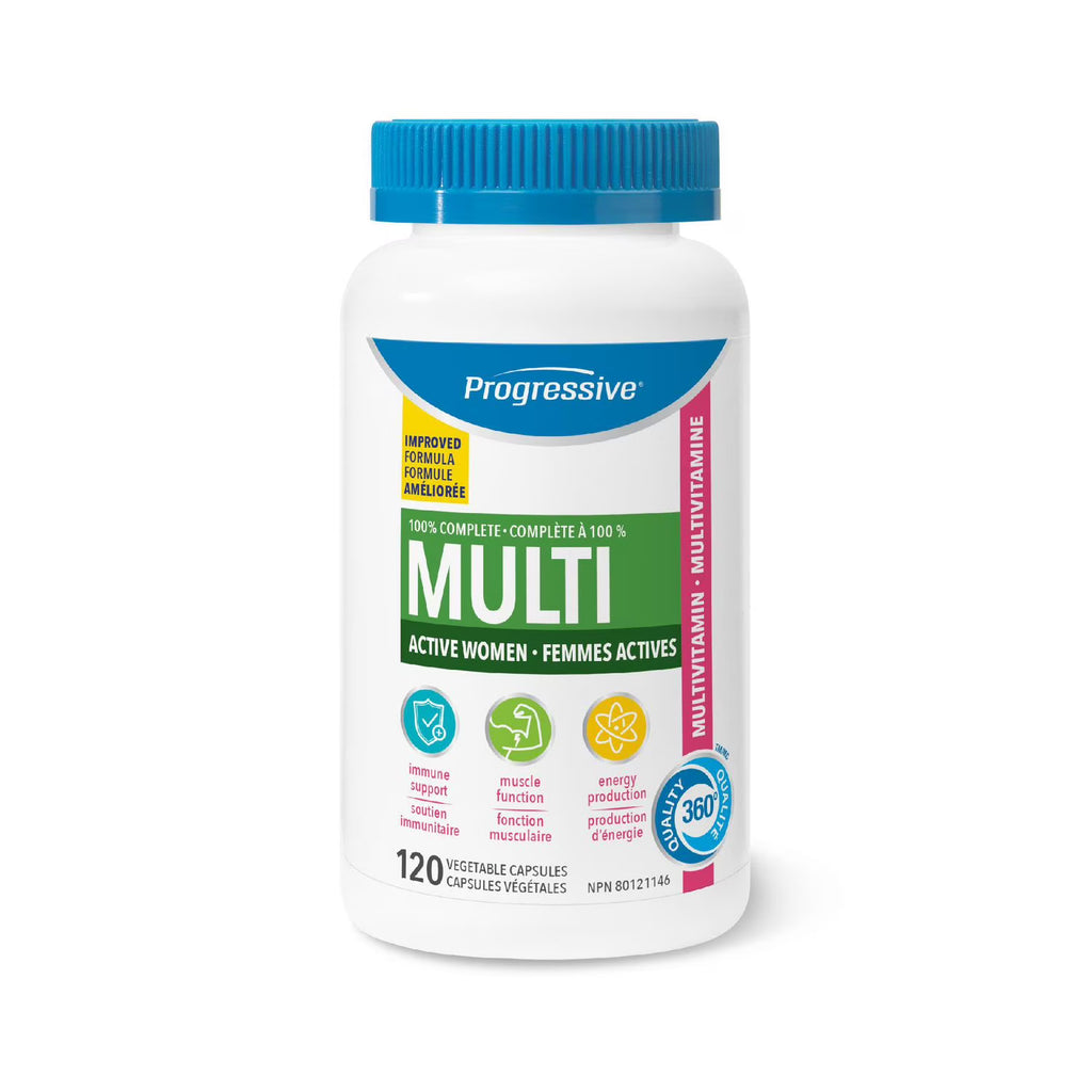 Progressive Multivitamines Femme 120 Capsules - Vitamines Femme Énergie Hormones Santé | SynerFit Nutrition
