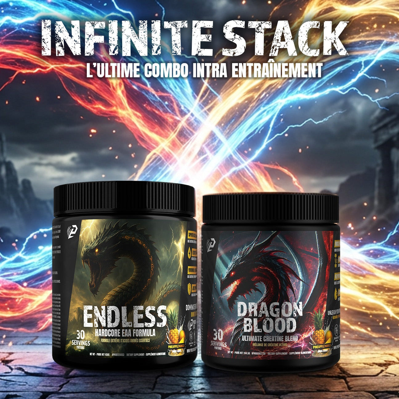 Predator Labs Infinite Stack – EAA Endless et Dragon's Blood - SynerFit Nutrition