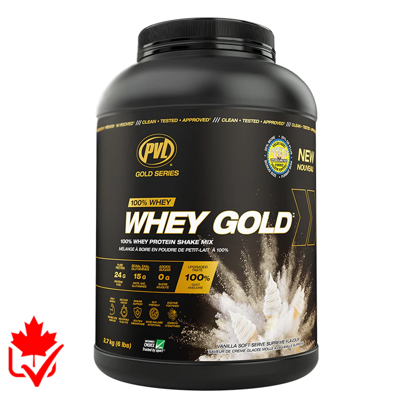 PVL Whey Gold 6lbs - Protéine whey vanille premium - SynerFit Nutrition