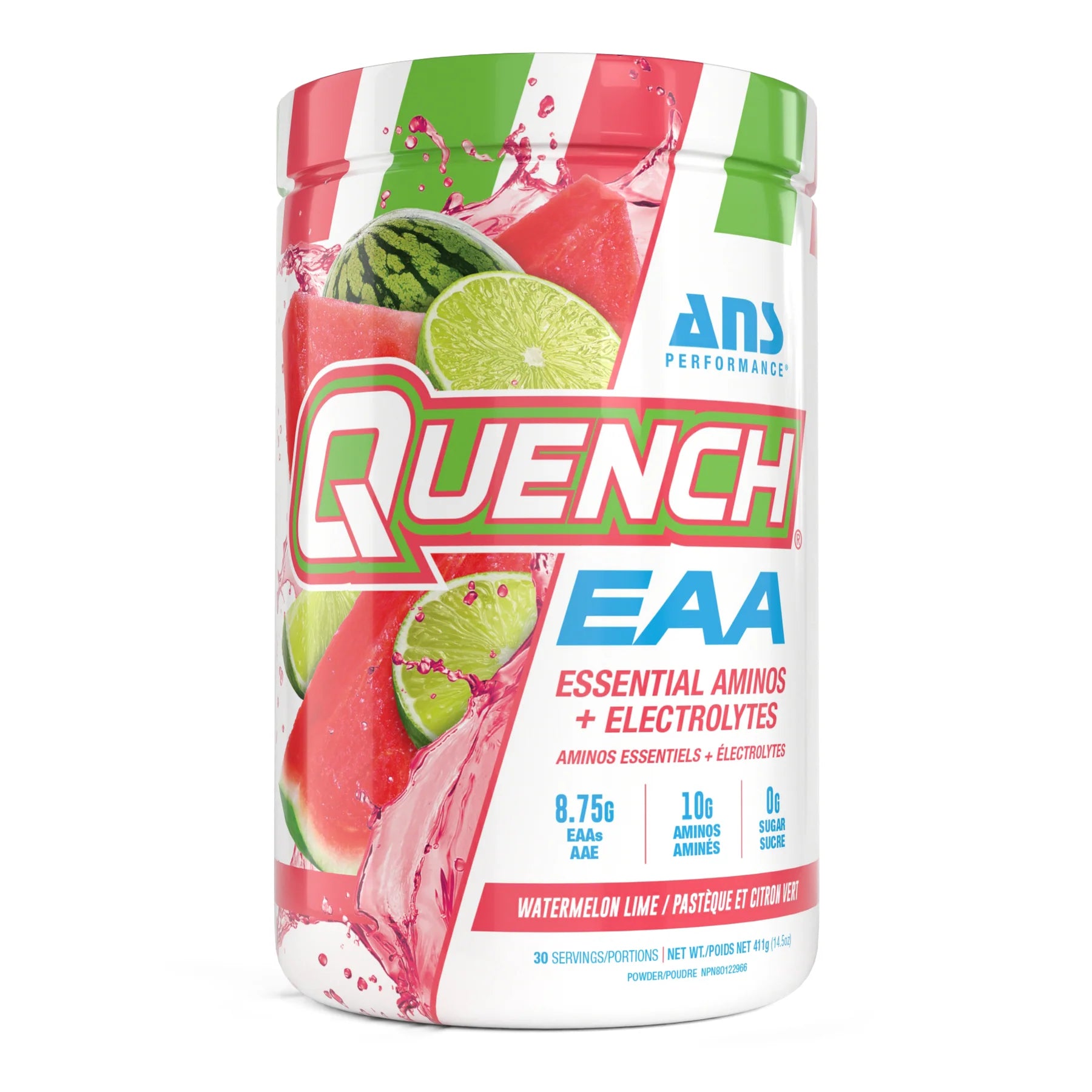 ANS Quench EAA 30 svgs Watermelon Lime – Acides aminés essentiels – SynerFit Nutrition
