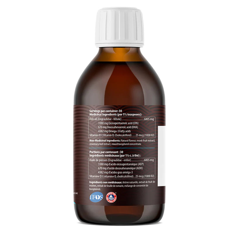 Aqua Omega EPA x5 Liquide 450ml - Valeurs Nutritionnelles Oméga-3 EPA Haute Concentration | SynerFit Nutrition