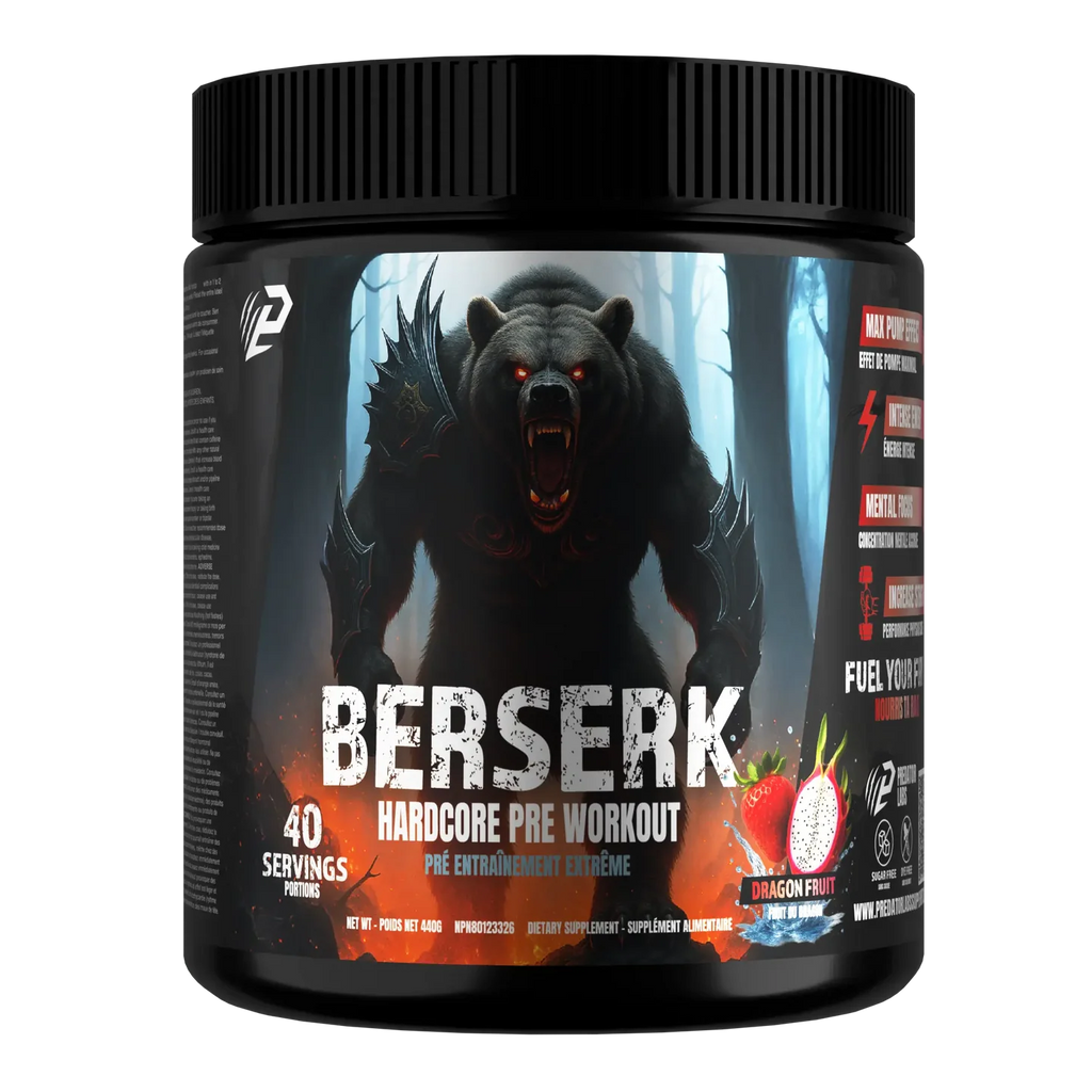 Predator Labs Berserk 440g 40 Portions Strawberry Dragonfruit - Pré-Entraînement Énergie Force Pump | SynerFit Nutrition