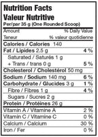 BioX Power Whey Complex - Tableau des faits nutritionnels - SynerFit Nutrition