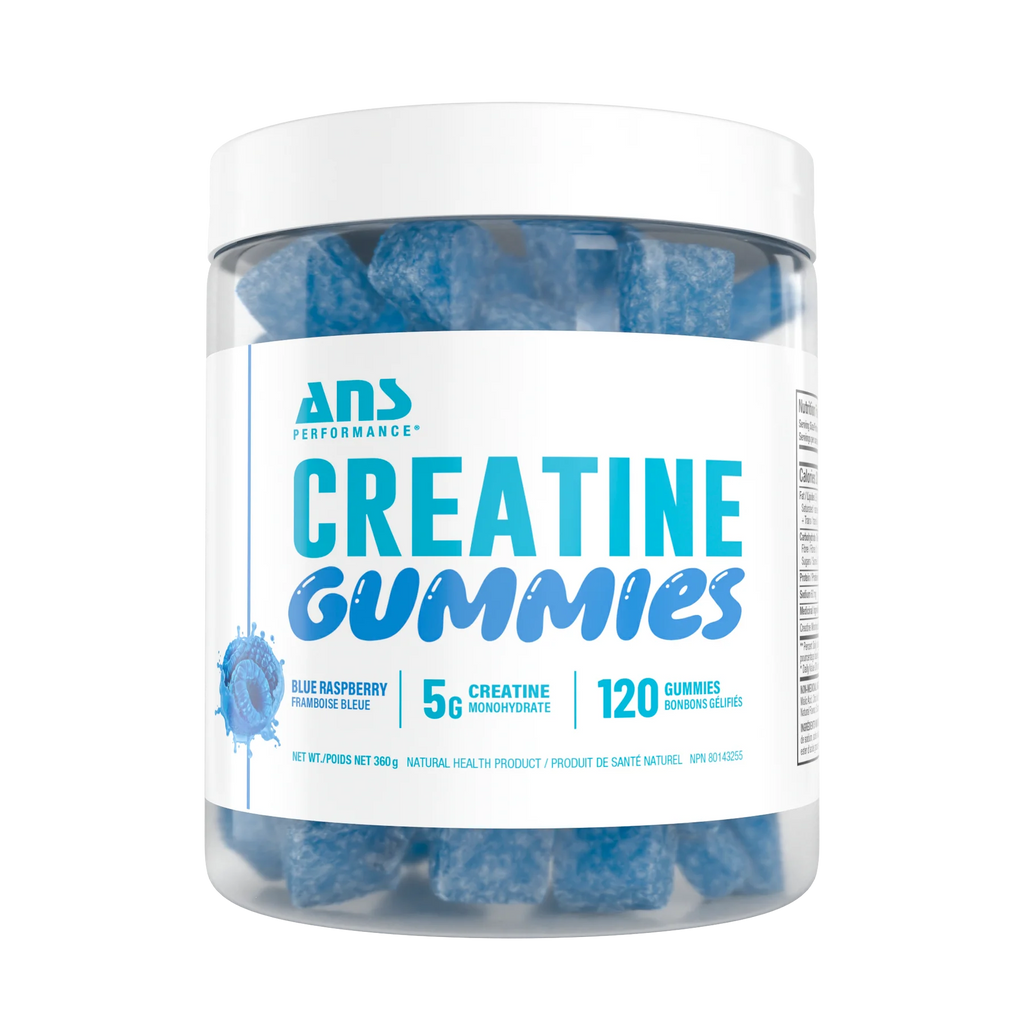 ANS Créatine Gummies Blue Raspberry 120ct - Créatine Monohydrate Force Récupération | SynerFit Nutrition