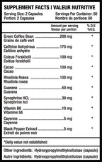 Predator Labs Dark Phoenix 120 Caps - Valeurs Nutritionnelles Pré-Entraînement Capsules | SynerFit Nutrition
