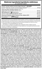 ATP Estro Control - Tableau des faits nutritionnels - SynerFit Nutrition