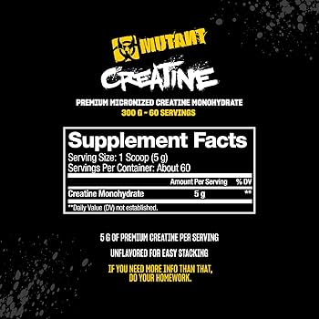 Mutant Pure Créatine 300g - Supplément Créatine Monohydrate Musculation | SynerFit Nutrition