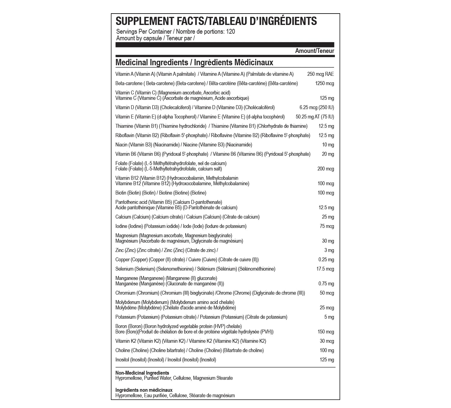 Nova Pharma Multivitamines Femmes 120 Caps - Valeurs Nutritionnelles Suppléments Féminins | SynerFit Nutrition