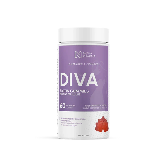 Nova Pharma Diva Biotine 60 Gummies - Cheveux Peau Ongles Beauté | SynerFit Nutrition