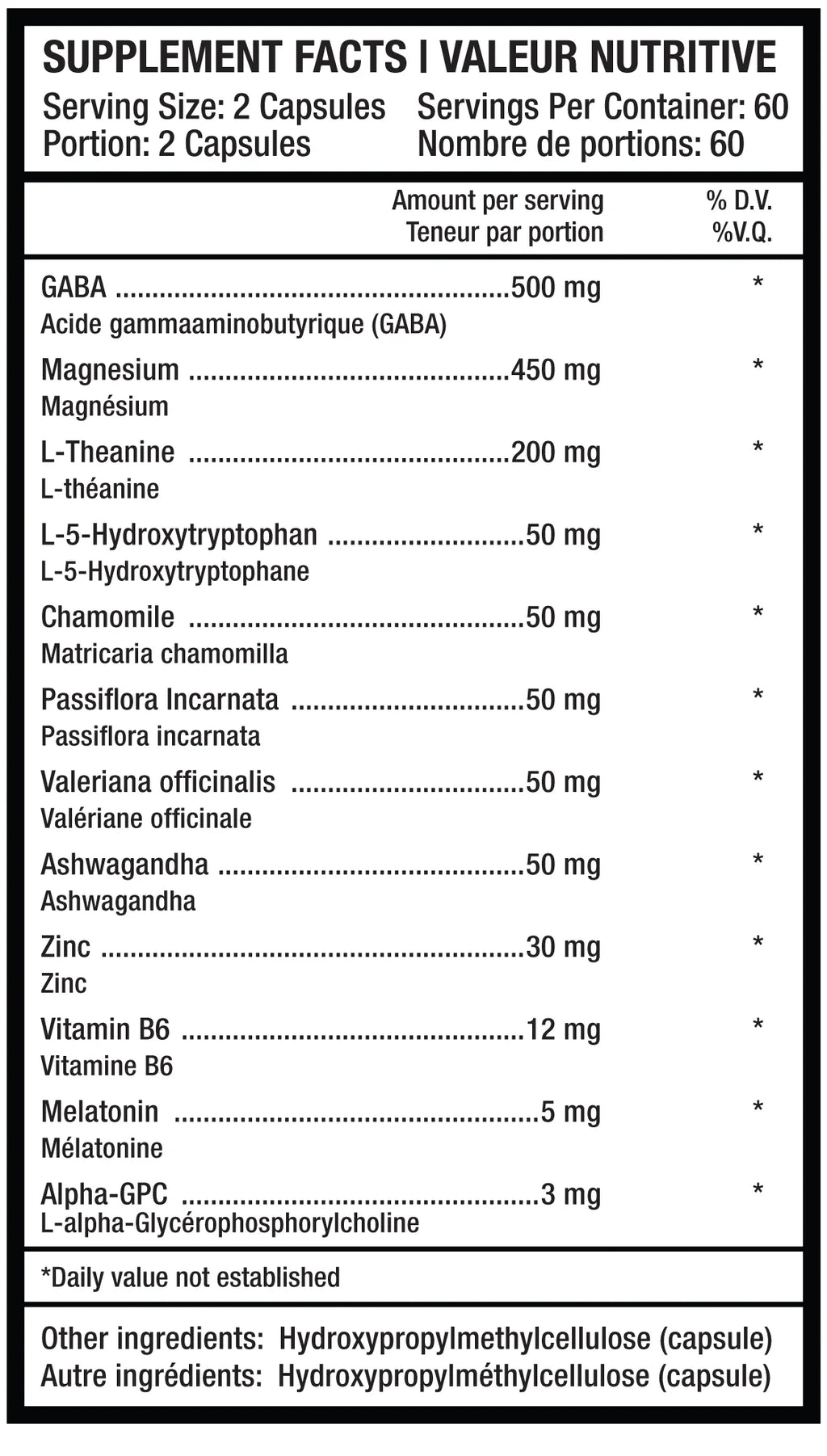 Predator Labs Preda Dream 120 Caps - Valeurs Nutritionnelles Supplément Sommeil | SynerFit Nutrition