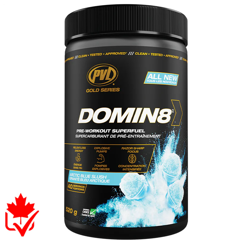 PVL Domin8 Pré-workout Arctic Blue Slushie - SynerFit Nutrition