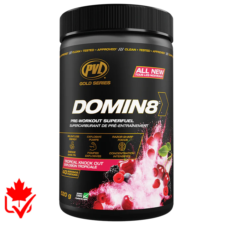 PVL Domin8 Pré-workout Tropical Punch - SynerFit Nutrition