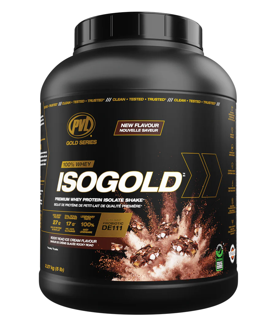PVL ISO Gold Whey Isolat 5 Lbs Rocky Road - Protéine Pure Sans OGM | SynerFit Nutrition