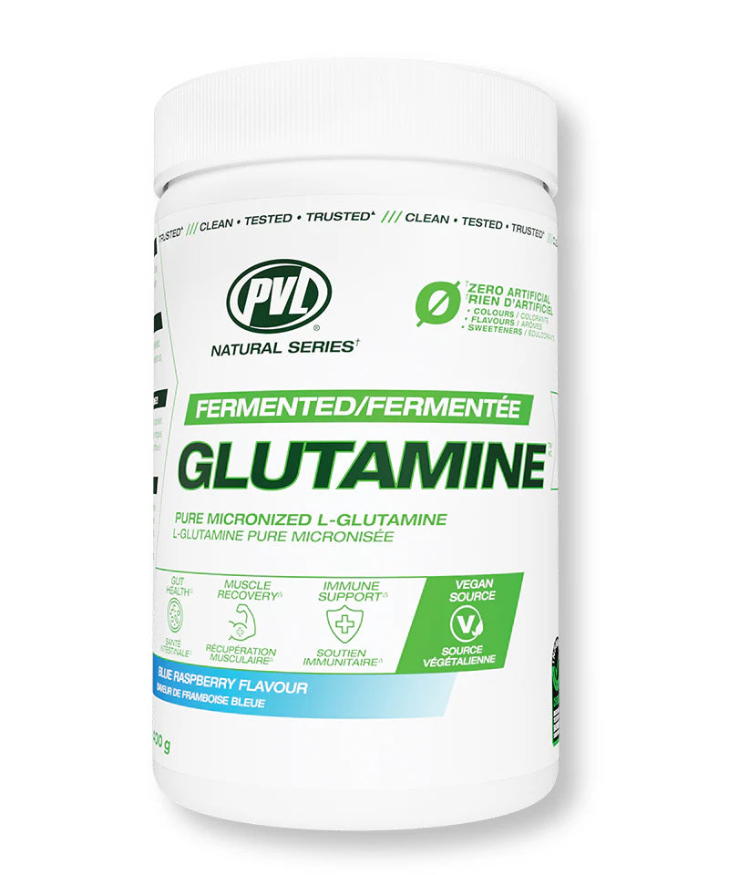 PVL Glutamine Pure 400g Saveur Blue Raspberry - Récupération Musculaire | SynerFit Nutrition
