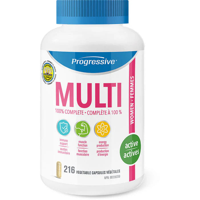 Progressive Multivitamines Femme 216 Capsules - Vitamines Femme Énergie Hormones Santé | SynerFit Nutrition