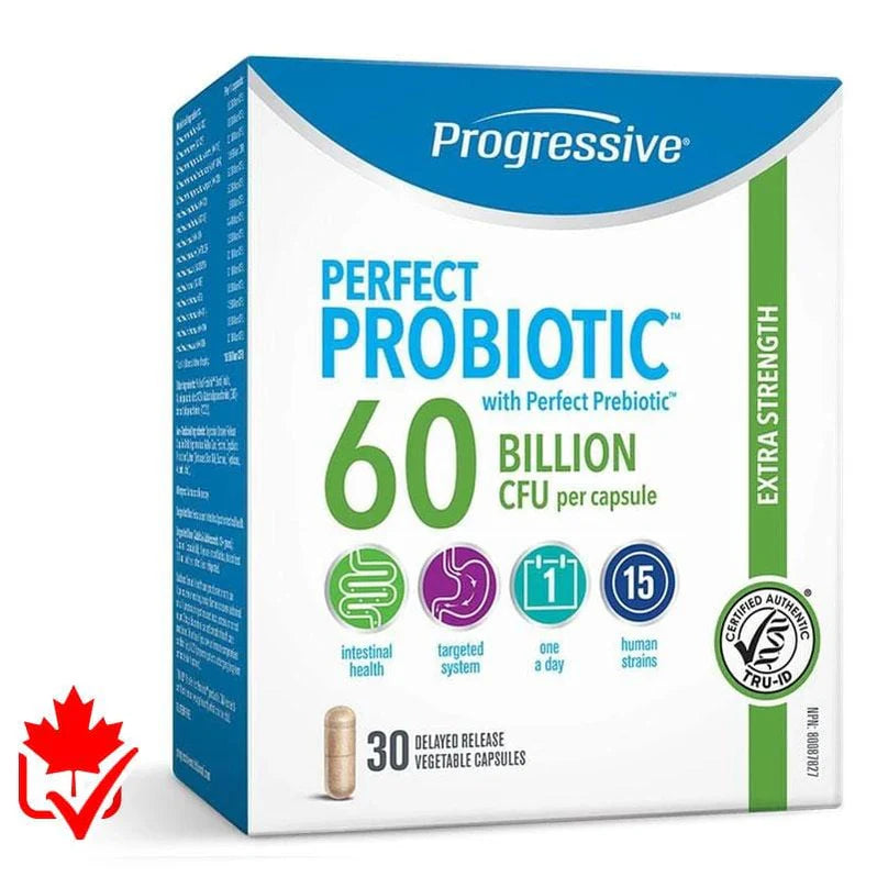 Progressive Perfect Probiotics 30 Capsules 60 Milliards - Probiotiques Santé Digestive Immunité | SynerFit Nutrition
