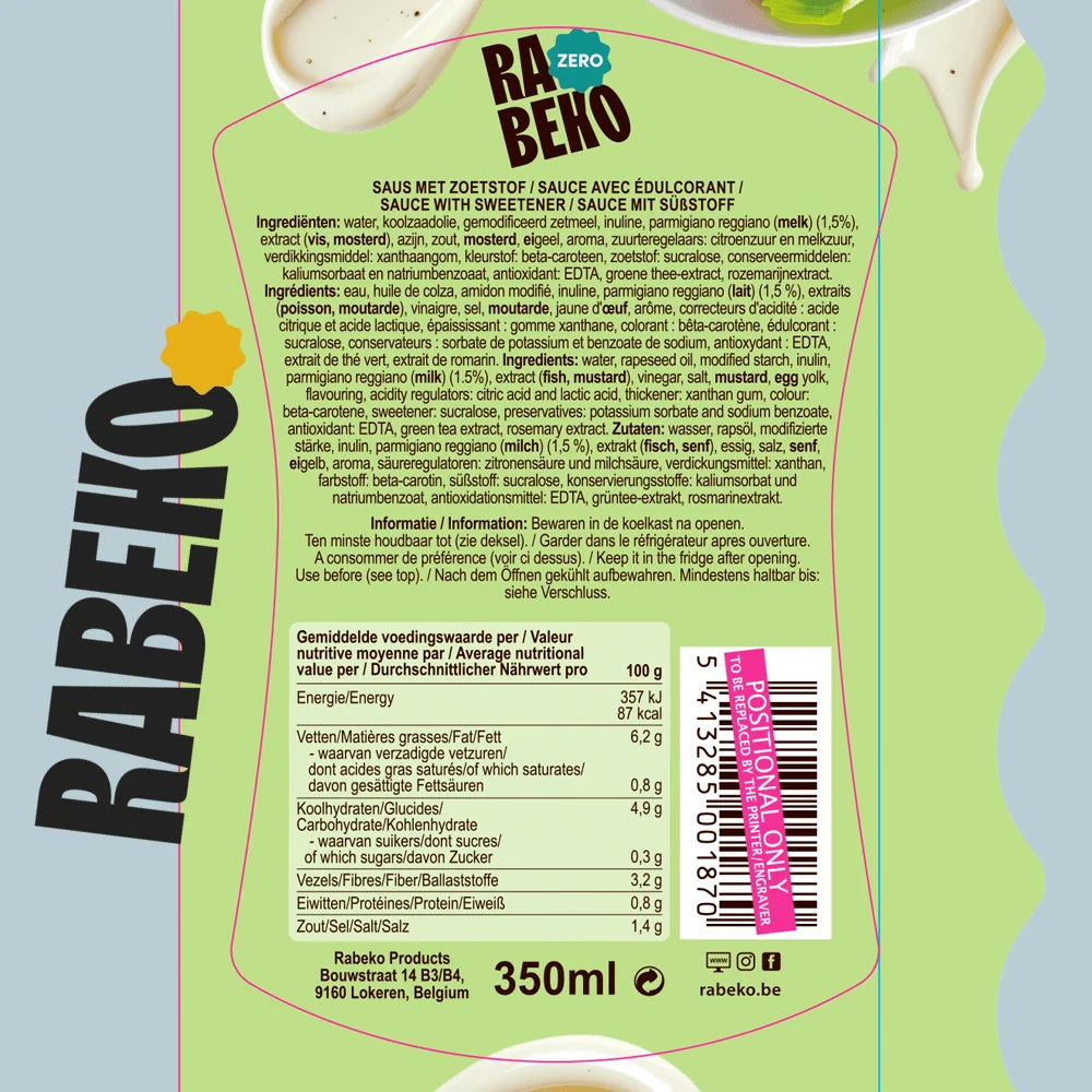 Rabeko César — Sauce César au parmesan, format 350 ml