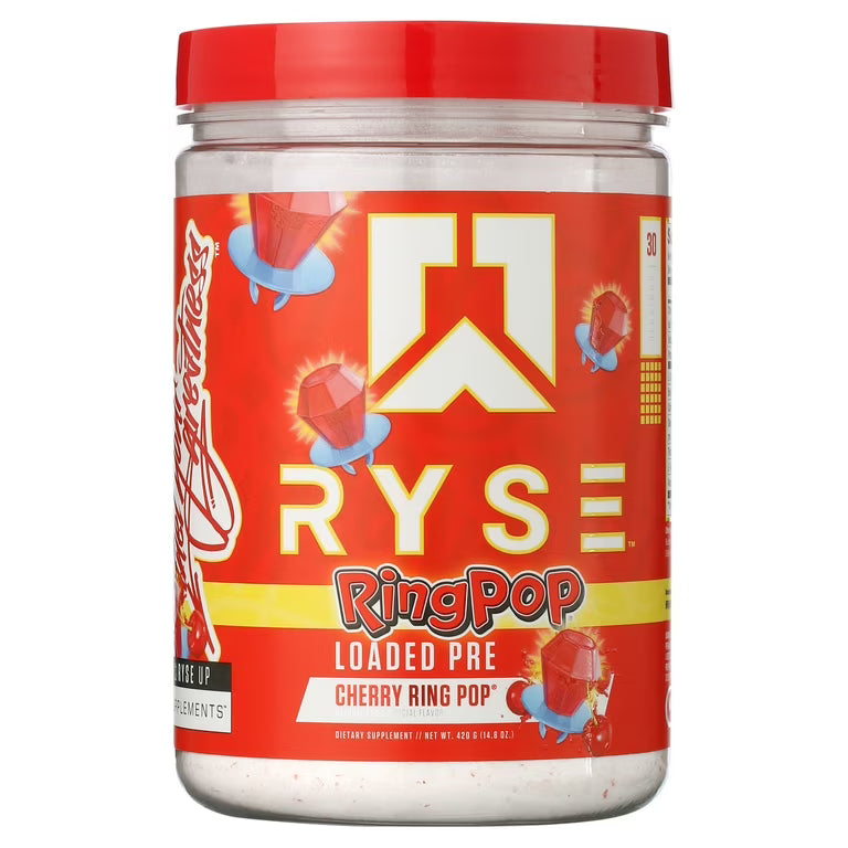 Ryse Loaded Pré-Workout Ring Pop Cherry - Énergie et performance - SynerFit Nutrition