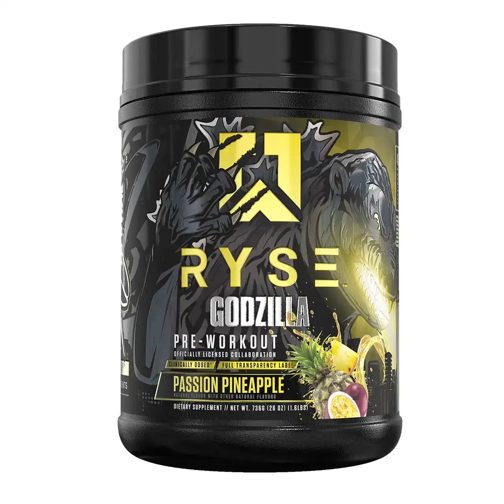 Ryse Godzilla Pré-Workout - Énergie et performance - Passion Pineapple - SynerFit Nutrition