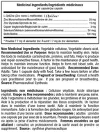 ATP SynerZinc - Valeurs nutritives - SynerFit Nutrition