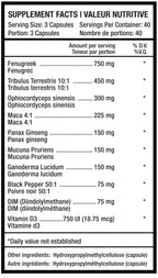 Predator Labs Titan 120 Caps - Valeurs Nutritionnelles Booster Testostérone | SynerFit Nutrition