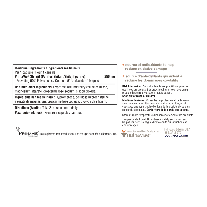 Youtheory Shilajit PrimaVie® — Énergie Mitochondriale & Antioxydant