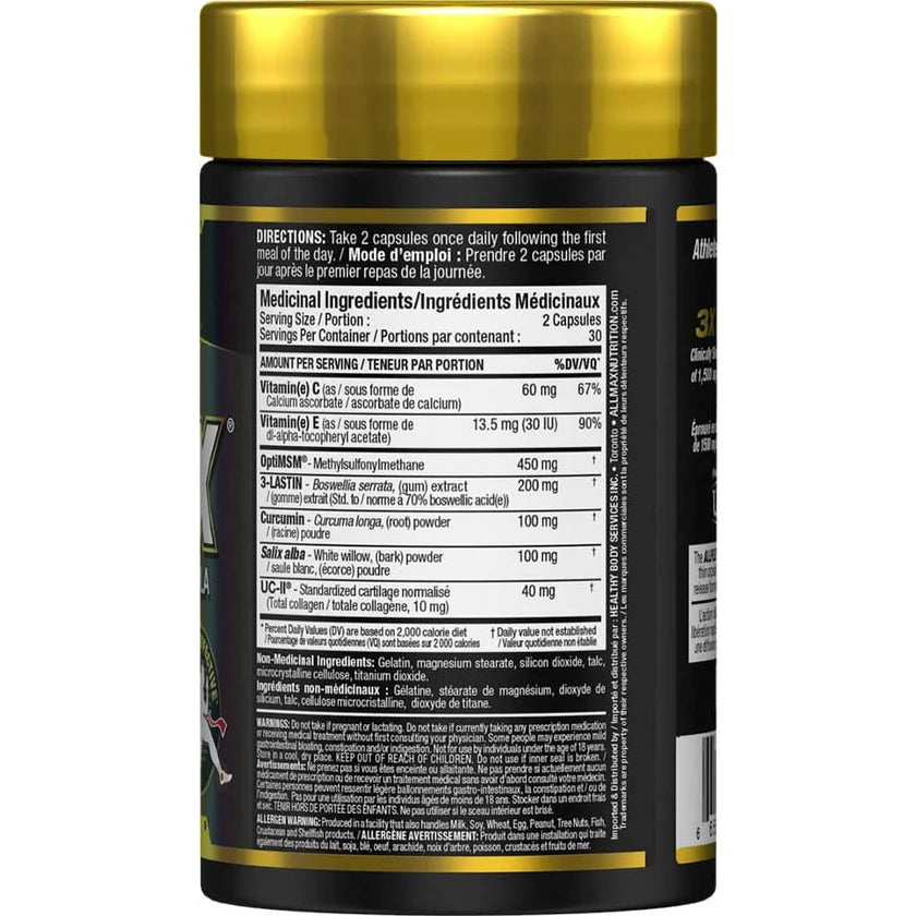 AllMax AllFlex 60 Caps - Supplément Articulations Mobilité Récupération | SynerFit Nutrition
