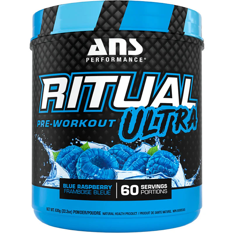 ANS Ritual Ultra Pré-Workout 630g Blue Raspberry - Énergie et performance - SynerFit Nutrition