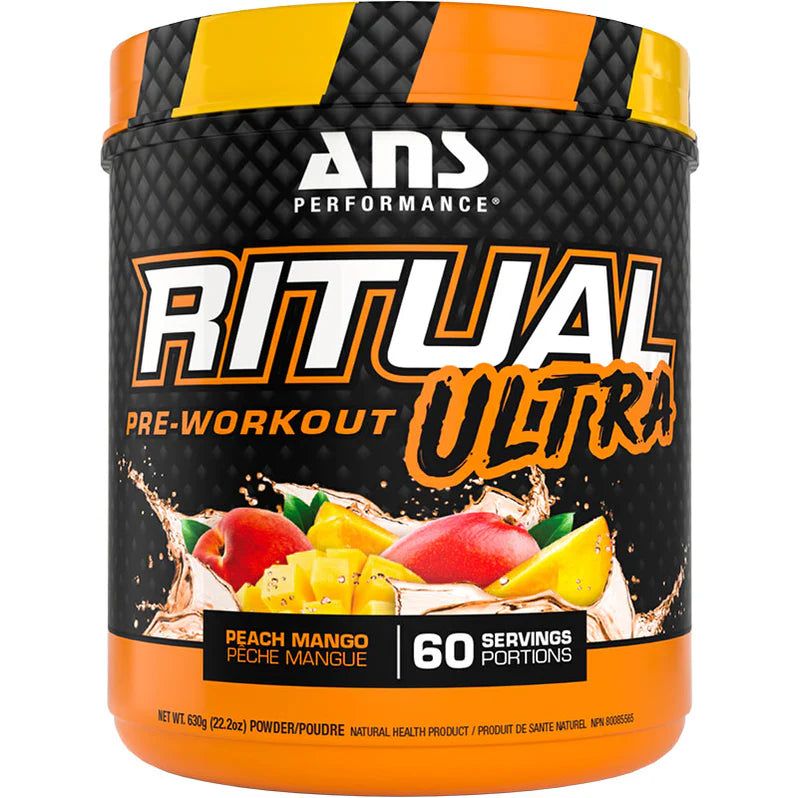 ANS Ritual Ultra Pré-Workout 630g Peach Mango - Énergie et performance - SynerFit Nutrition