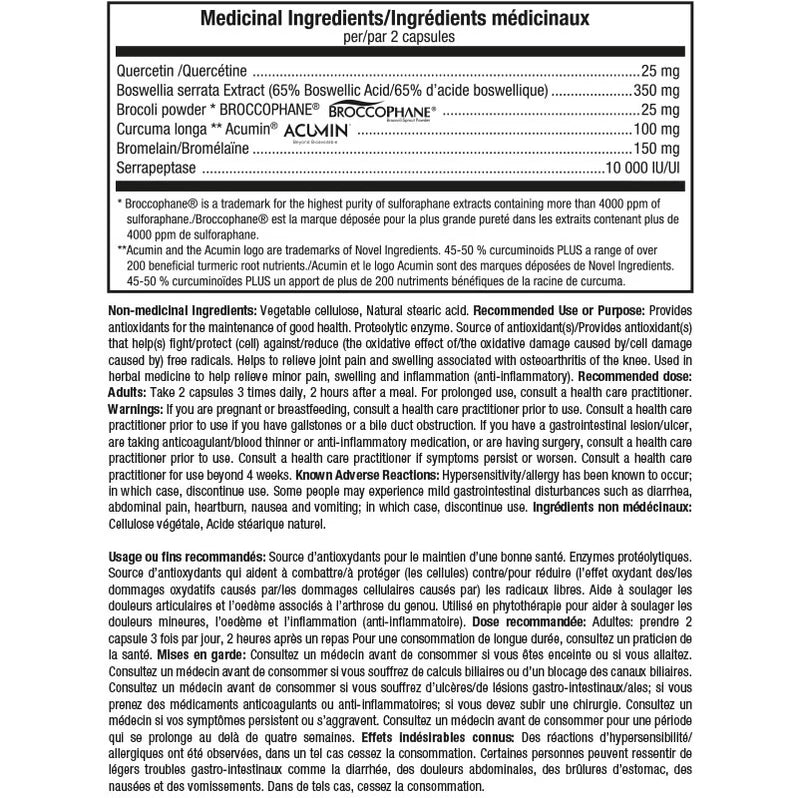 ATP Labs InflamControl 120 Caps - Valeurs Nutritionnelles Anti-Inflammatoire Curcuma | SynerFit Nutrition