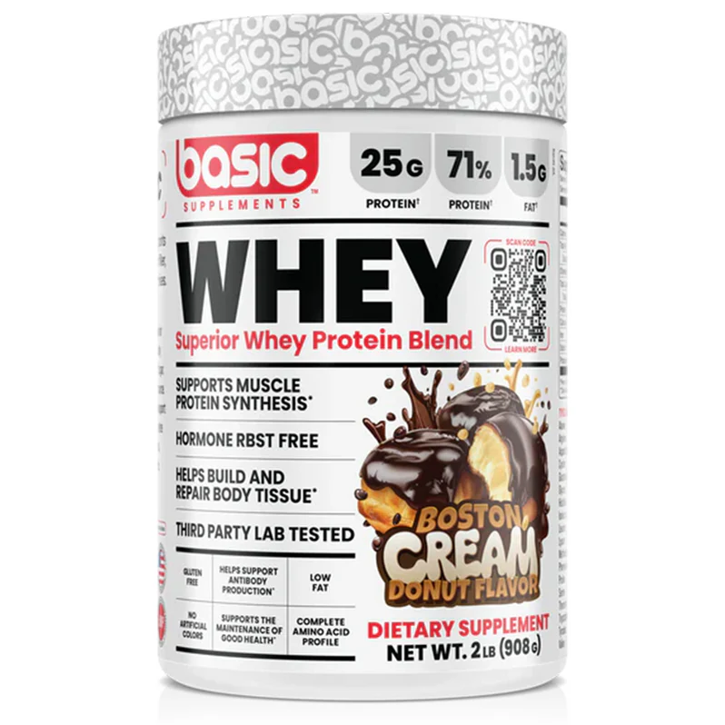 Basic Supplements Whey Blend 2lbs - Protéine Crème Boston - SynerFit Nutrition