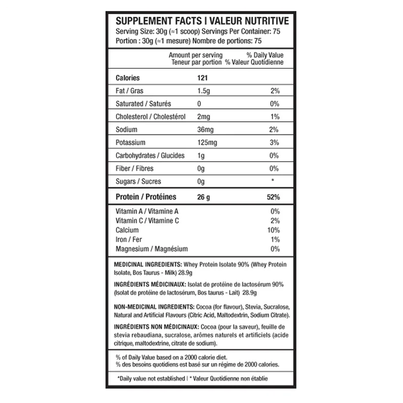 Beyond Yourself Whey Isolate 907g - Informations nutritionnelles - SynerFit Nutrition