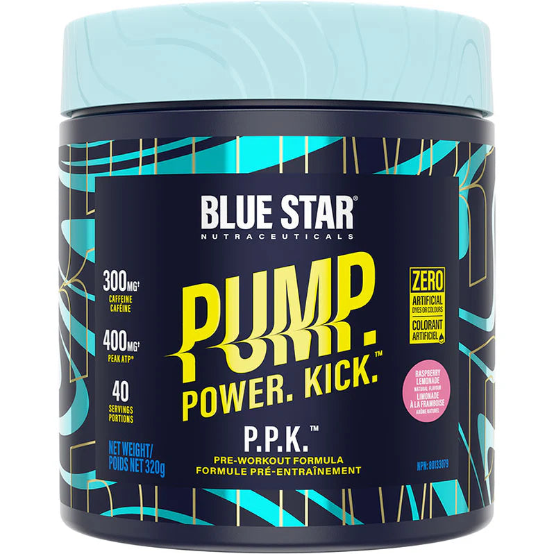 Blue Star Pump Power Kick Pré-workout 320g 40 portions Raspberry Lemonade sans colorant - SynerFit Nutrition