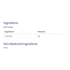 CanPrev L-Tyrosine 220g - Valeurs Nutritionnelles Supplément Acide Aminé | SynerFit Nutrition