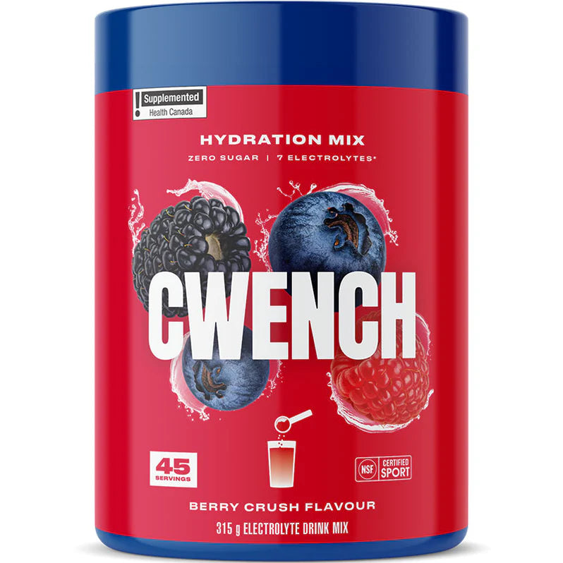 Cwench Électrolytes 315g 45 portions Berry Crush - SynerFit Nutrition