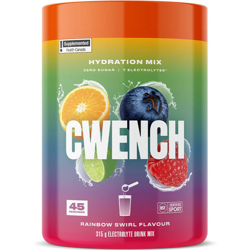 Cwench Électrolytes 315g 45 portions Rainbow Swirl - SynerFit Nutrition