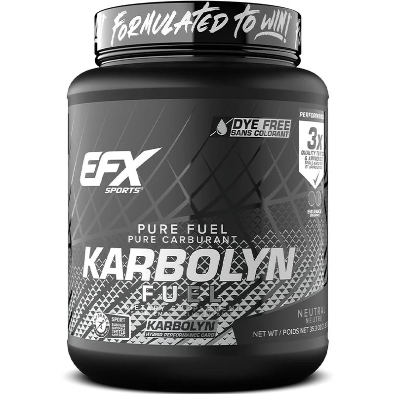 EFX Sports Karbolyn Fuel 1000g 20 portions Neutre sans colorant - SynerFit Nutrition