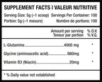 Predator Labs Glutamine+ 500g - Valeurs Nutritionnelles L-Glutamine Récupération | SynerFit Nutrition