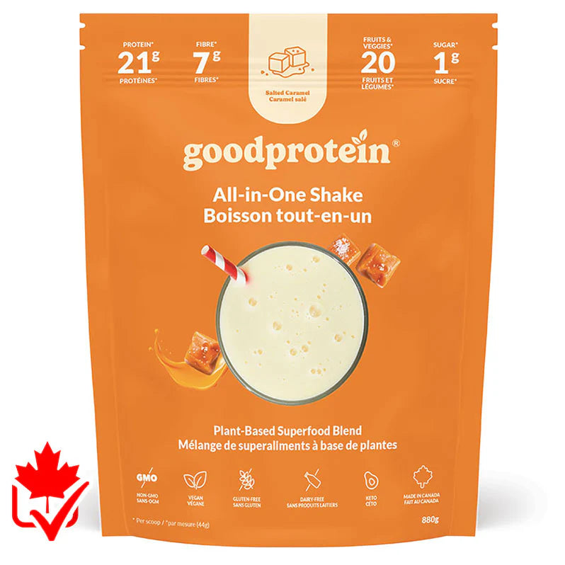 Good Protein All-in-One Vegan 880g Caramel salé - Protéine végétale - SynerFit Nutrition