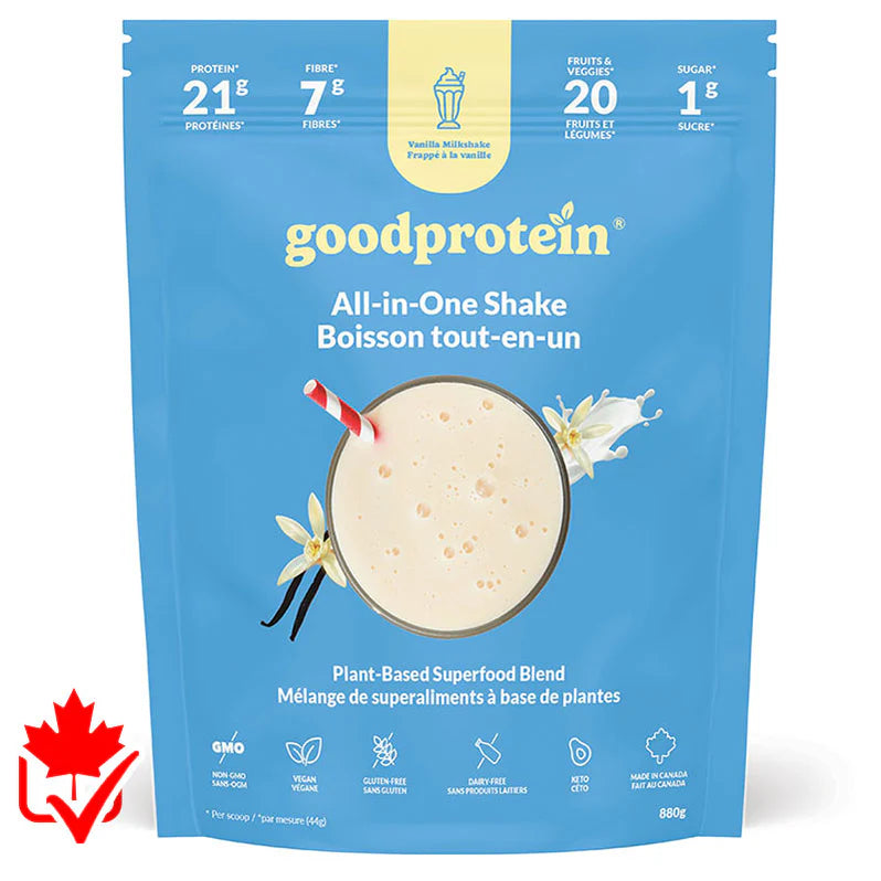 Good Protein All-in-One Vegan 880g Frappé à la vanille - Protéine végétale - SynerFit Nutrition