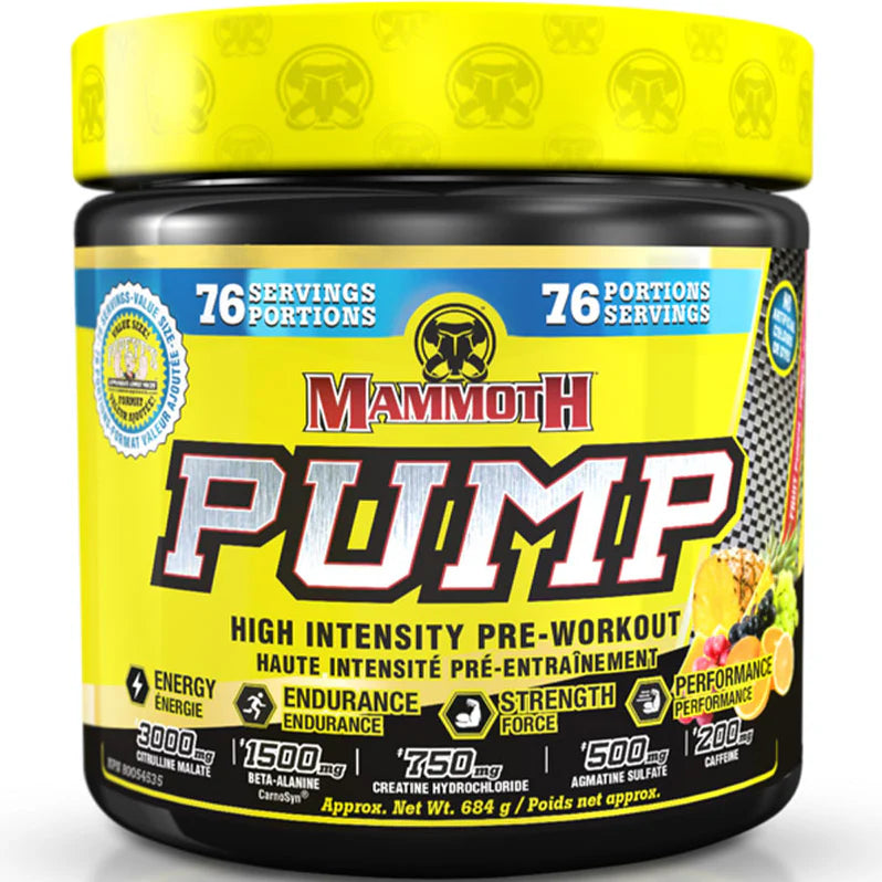 Mammoth Pump Pré-workout 684g 76 portions Fruit Punch - SynerFit Nutrition