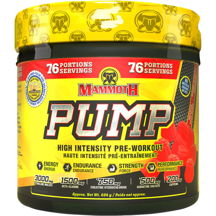 Mammoth Pump Pré-workout 684g 76 portions Swedish Very Berry - SynerFit Nutrition