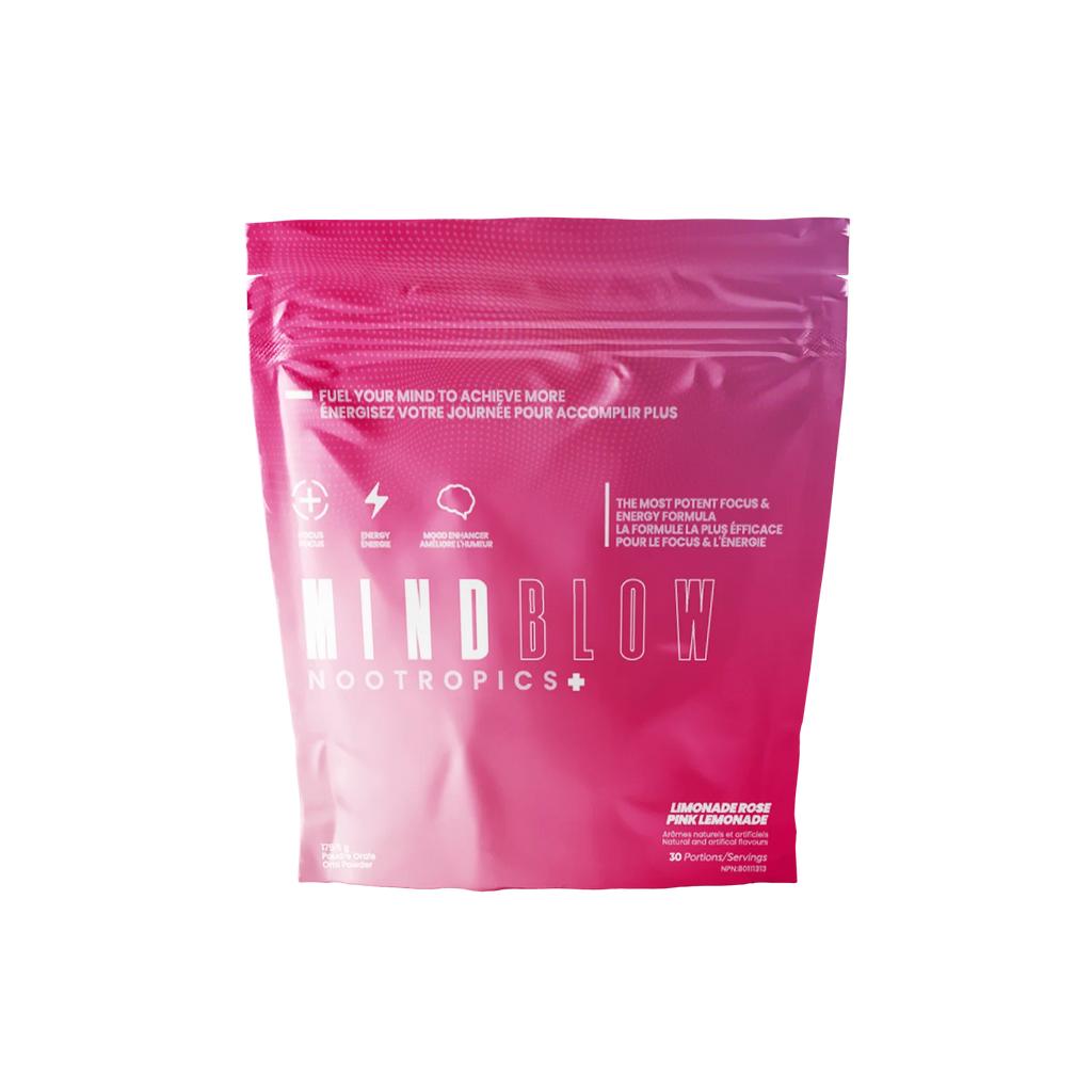 MindBlow Nootropics 30 Portions Limonade Rose - Focus Énergie Concentration | SynerFit Nutrition