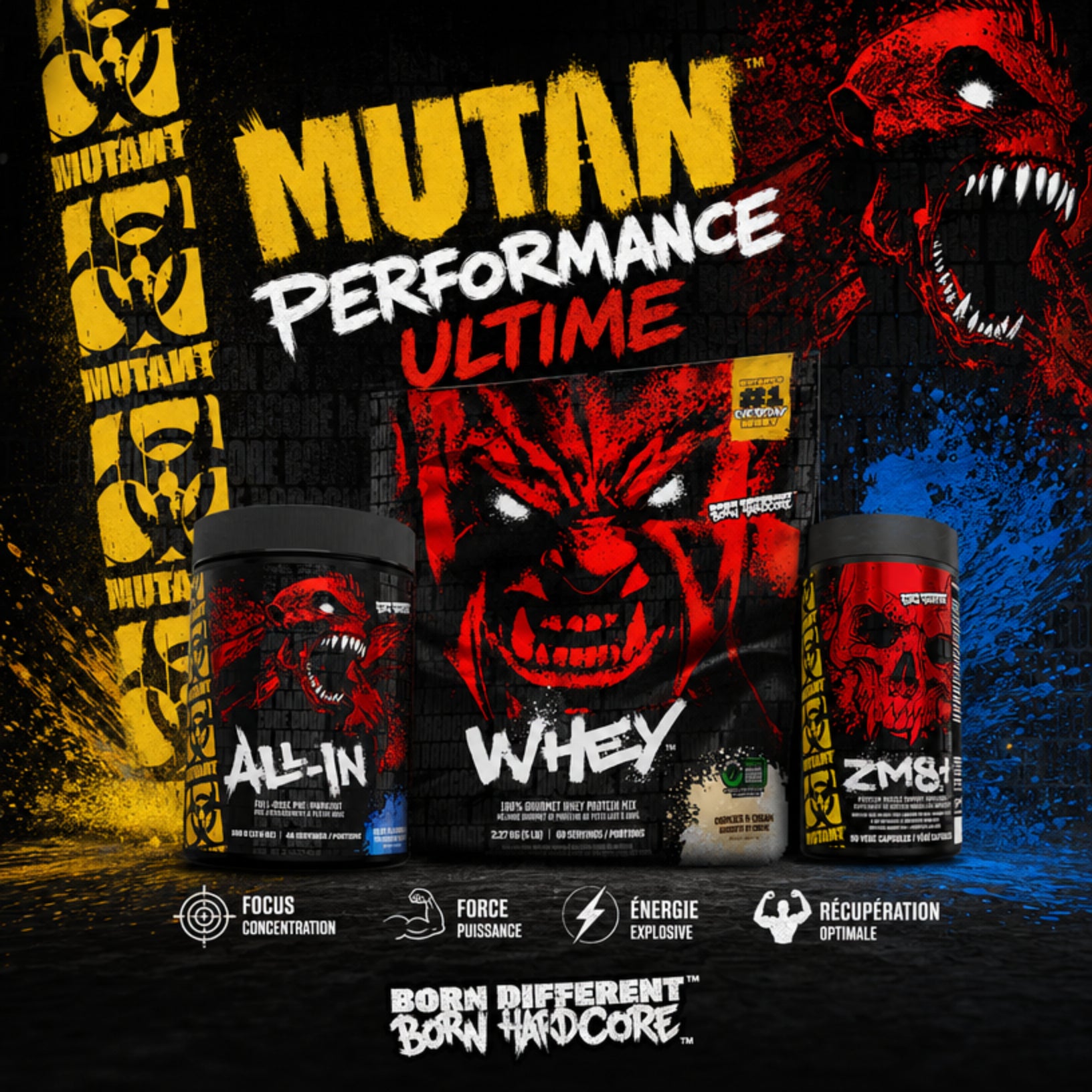 Mutant Bundle Performance Ultime - Whey, Pre-Workout All-In et ZM8 - SynerFit Nutrition