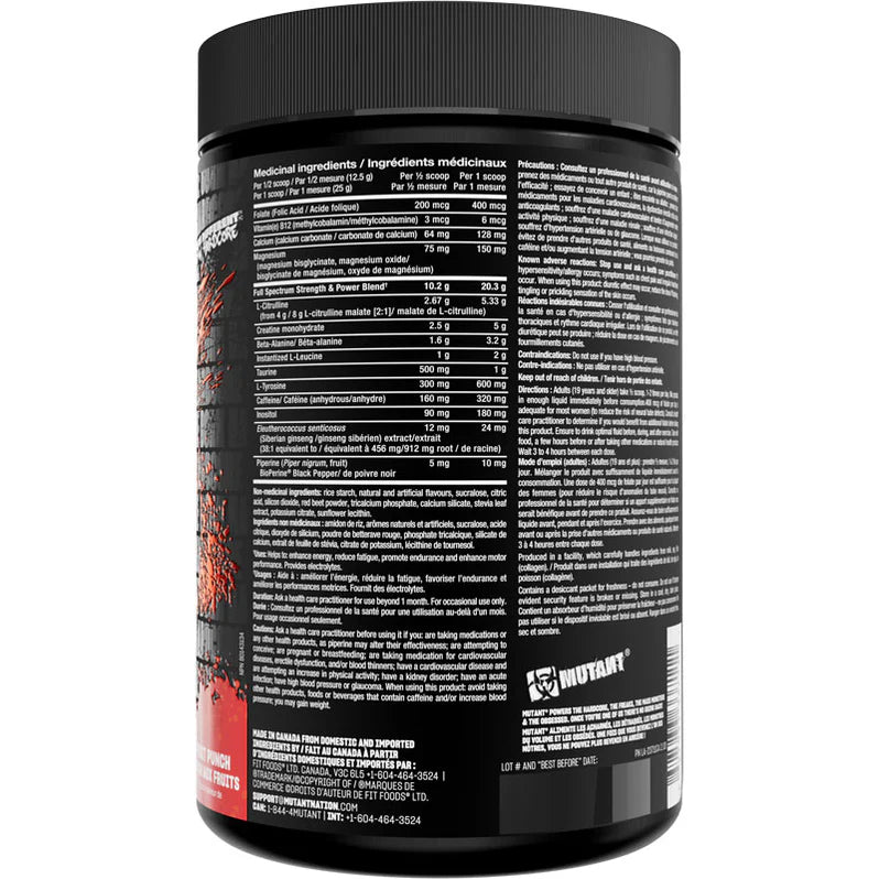 Mutant All-In 500g - Valeurs Nutritionnelles EAA BCAA Électrolytes | SynerFit Nutrition