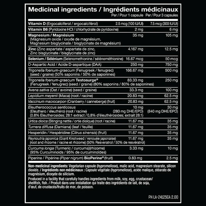 Mutant T-Rex 90 Caps - Ingrédients et Valeurs Nutritionnelles | SynerFit Nutrition