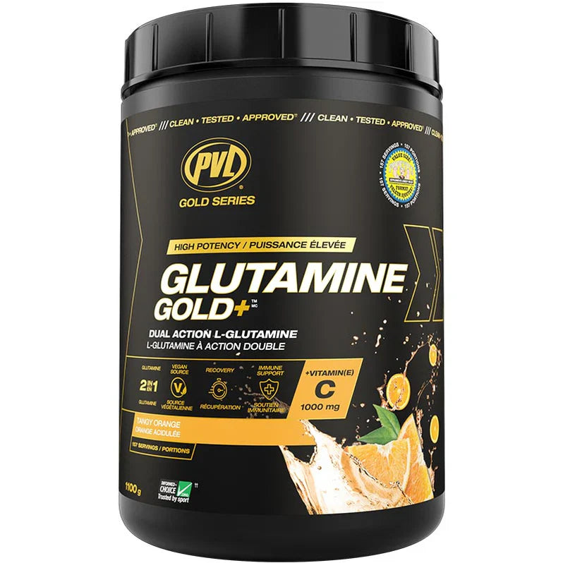 PVL Glutamine Gold 1100g Tangy Orange - Récupération musculaire - SynerFit Nutrition