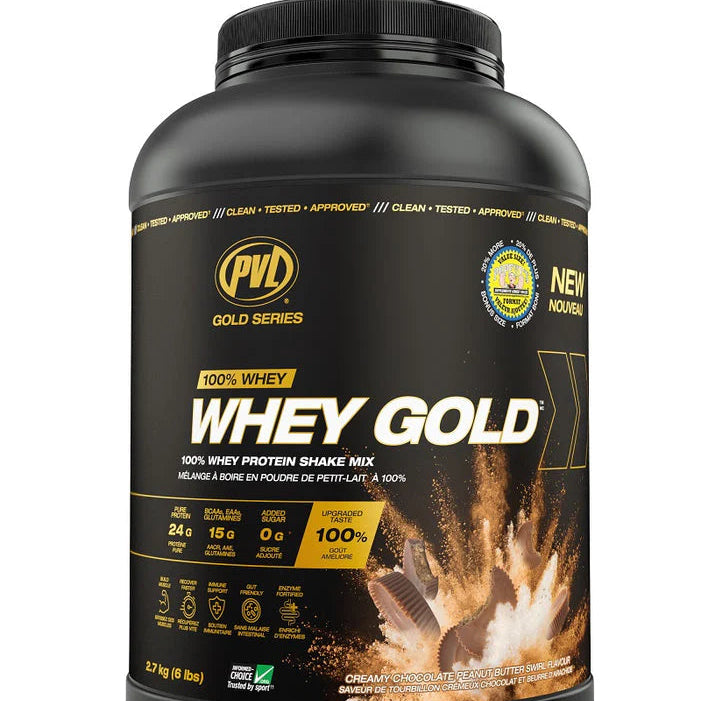 PVL Whey Gold 6lbs 2.7kg Creamy Chocolate Peanut Butter Swirl - Protéine whey - SynerFit Nutrition