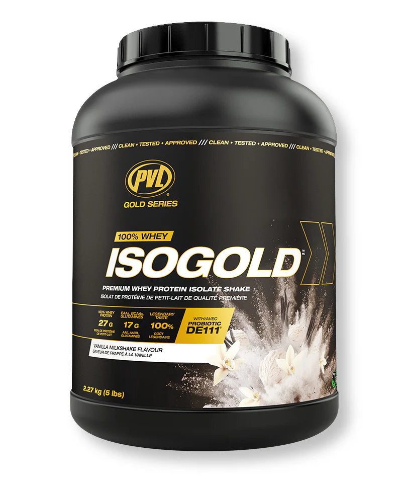 PVL ISO Gold Whey Isolat 5 Lbs Vanille - Protéine Pure Sans OGM | SynerFit Nutrition